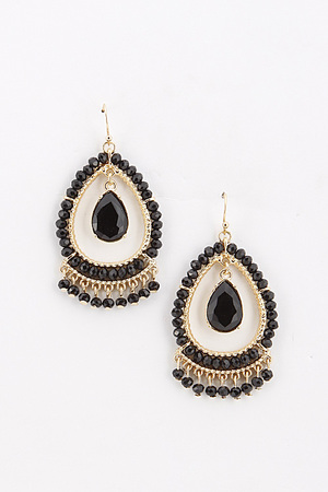 Pave Tear Drop Hook Earrings 6BAI2
